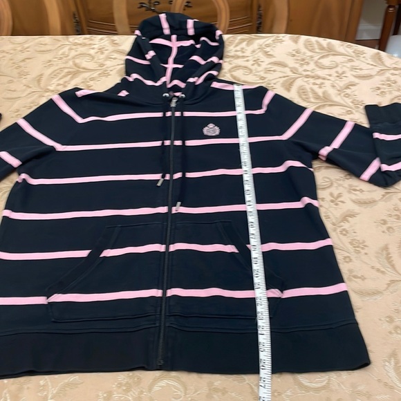 Lauren Ralph Lauren Black Label Zip Up Jacket Black /Pink Hooded size 2 XL - Picture 11 of 12